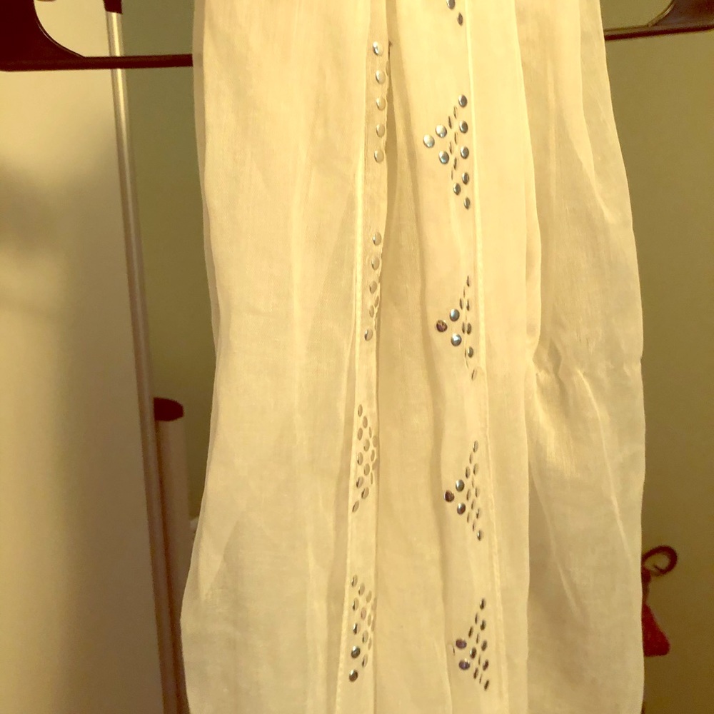 White sheer infinity scarf